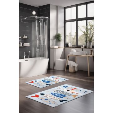 Set covorase de baie, Cartwright, CT-5275, Poliester, Multicolor