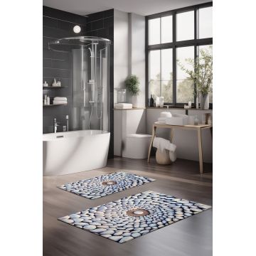 Set covorase de baie, Cartwright, CT-5288, Poliester, Multicolor