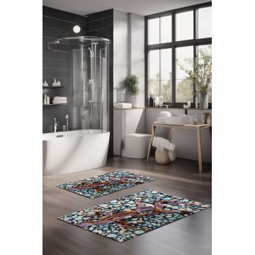 Set covorase de baie, Cartwright, CT-5344, Poliester, Multicolor