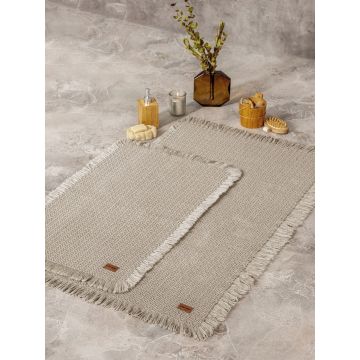 Set covorase de baie, Cotton Box, Bath Rug, Bumbac , Bej