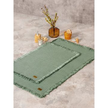 Set covorase de baie, Cotton Box, Bath Rug, Bumbac , Verde