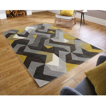Covor Aurora Gri/Galben Ochre 120X170 cm, Flair Rugs la reducere