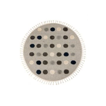 Covor rotund copii Fano Gri 133x133 cm