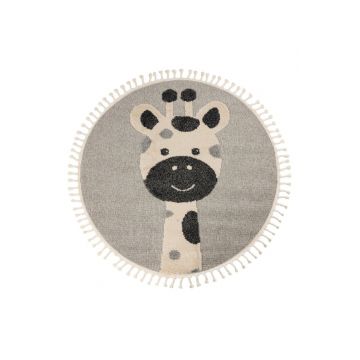 Covor rotund copii Fano Gri 133x133 cm