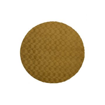 Covor rotund Diamond Cut Galben inchis 200x200 cm