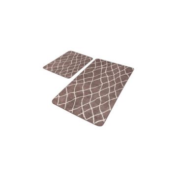 Covorașe de baie maro 2 buc. din catifea 60x100 cm – Mila Home