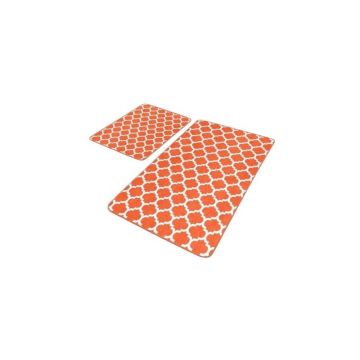 Covorașe de baie portocalii 2 buc. din catifea 60x100 cm – Mila Home