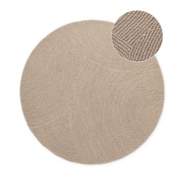 Covor bej țesut manual rotund din lână ø 150 cm Eleni Light Beige – Hanse Home