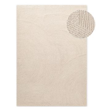 Covor în culoare naturală deschisă, țesut manual, din lână 120x180 cm Eleni Natural White – Hanse Home