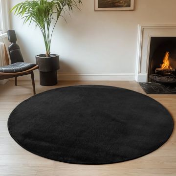 Covor Joy Negru, Rotund, D120 cm