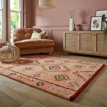 Covor Maroc Sahara Shaggy Roz 120X170 cm, Flair Rugs