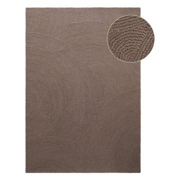 Covor taupe țesut manual din lână 120x180 cm Eleni Taupe – Hanse Home