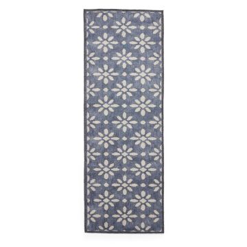 Covor tip traversă albastru închis lavabil 76x230 cm Coral Blue – Think Rugs