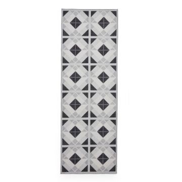 Covor tip traversă gri deschis-gri închis lavabil 76x230 cm Victoria Light – Think Rugs