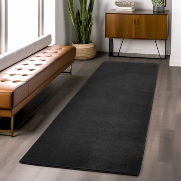 Covor traversa Joy Negru, 80 x 250 cm