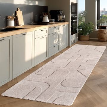 Covor traversa Pompei V4 Crem, 80 x 150 cm