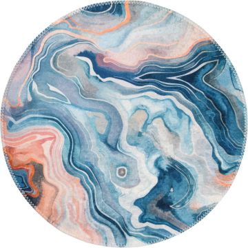 Covor albastru-roz lavabil rotund ø 100 cm Colors of Joy – Vitaus