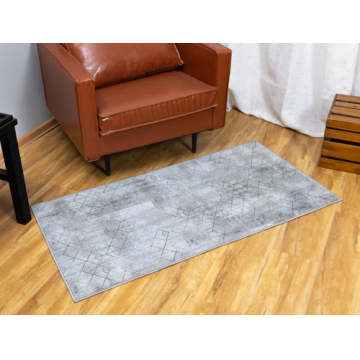 Covor cu print digital 3D Honey Heinner Home, 70x140 cm, poliester 100%, spate antiderapant (Gri)