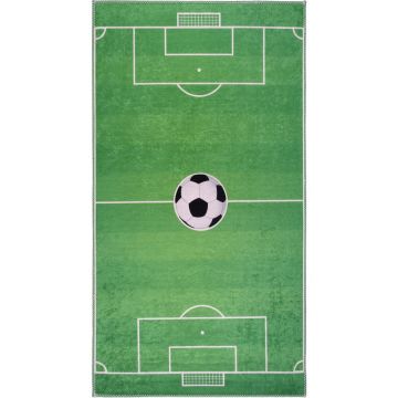 Covor de joacă pentru copii verde lavabil 80x120 cm Soccer Time – Vitaus