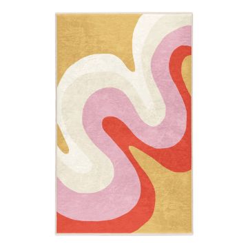 Covor galben-roz lavabil 120x180 cm Raspberry Creamsicle – Mila Home ieftin