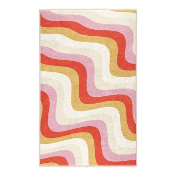 Covor galben-roz lavabil 80x150 cm Creamy Raspberry Swirl – Mila Home ieftin