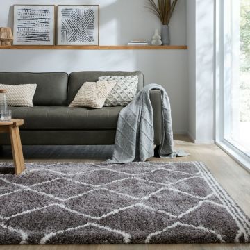 Covor Melilla Riad Berber Gri 160X230 cm, Flair Rugs