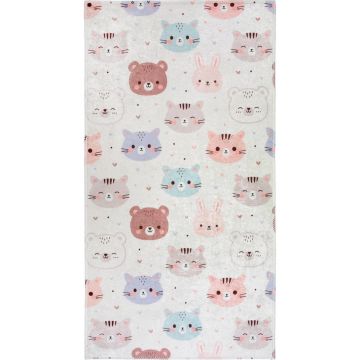 Covor pentru copii fildeș lavabil 60x100 cm Cute Animals – Vitaus