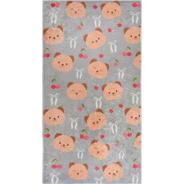 Covor pentru copii gri-maro lavabil 60x100 cm Cute Teddies – Vitaus
