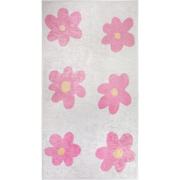 Covor pentru copii roz-fildeș lavabil 60x100 cm Cute Flowers Pink – Vitaus