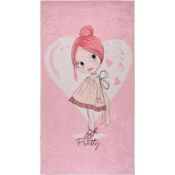 Covor pentru copii roz lavabil 80x120 cm Pretty Girl – Vitaus