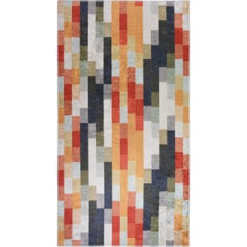 Covor portocaliu-gri lavabil 60x100 cm Blocks of Fun – Vitaus ieftin