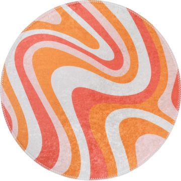 Covor portocaliu lavabil rotund ø 100 cm Colors of Joy – Vitaus