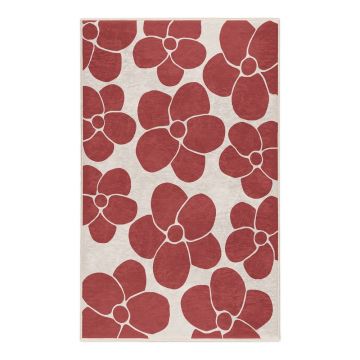 Covor roșu lavabil 120x180 cm Red Meadow – Mila Home