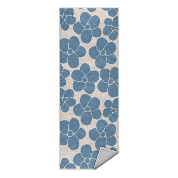 Covor tip traversă albastru lavabil 60x230 cm Blue Meadow – Mila Home