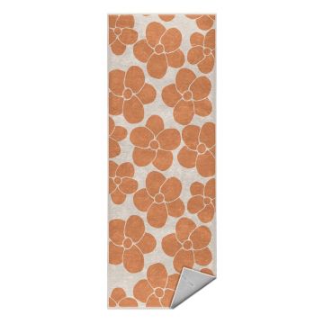 Covor tip traversă portocaliu lavabil 60x230 cm Orange Meadow – Mila Home