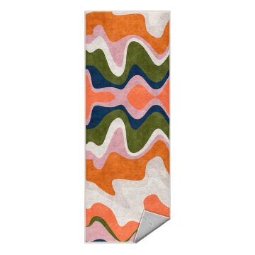 Covor tip traversă portocaliu lavabil 80x200 cm Squiggly Orange – Mila Home