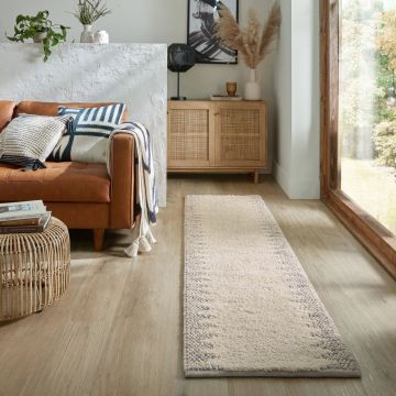 Covor traversa Minerals Border Negru 60X230 cm, Flair Rugs