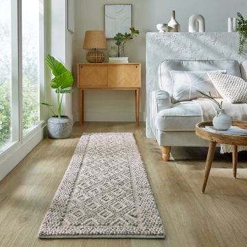 Covor traversa Minerals Diamond Gri 60X230 cm, Flair Rugs