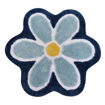 Covoraș de baie albastru ø 90 cm Flower – Foutastic