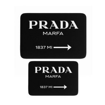 Covorașe de baie negre 2 buc. din catifea 60x100 cm Prada – Mila Home
