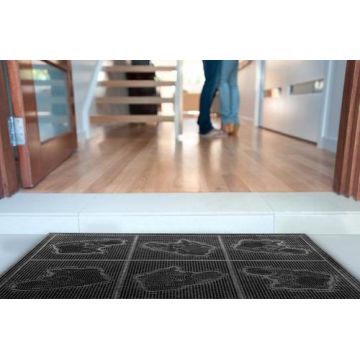 Covoras intrare cauciuc Vanora VN-MCF-40-60, 40x60cm, model romburi