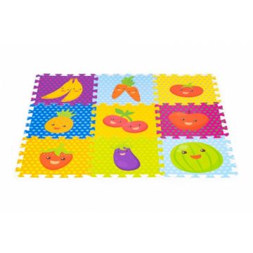 Salteluta de joaca pentru copii 86 x 86 x 1 cm IPlay 0393 Fructe si legume