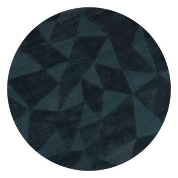 Covor albastru-verde țesut manual rotund din lână ø 160 cm Shard Teal – Flair Rugs