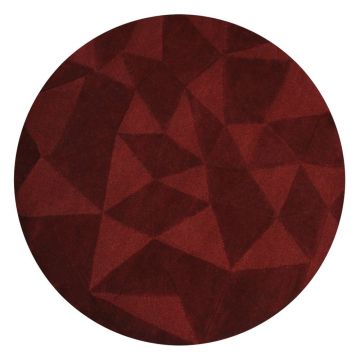 Covor burgundy țesut manual rotund din lână ø 160 cm Shard Red – Flair Rugs