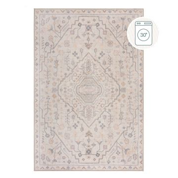 Covor crem lavabil 152x230 cm Teo Traditional – Flair Rugs