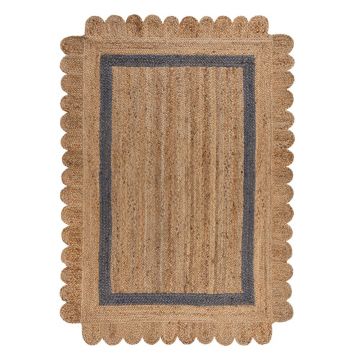 Covor gri/în culoare naturală țesut manual din iută 120x170 cm Grace Grey – Flair Rugs