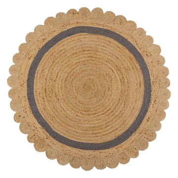 Covor gri/în culoare naturală țesut manual rotund din iută ø 160 cm Grace Grey – Flair Rugs
