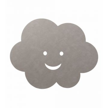 Covor pentru copii grej țesut manual din piele ecologică 113x140 cm Cloud XXXL Cloud – LIND DNA