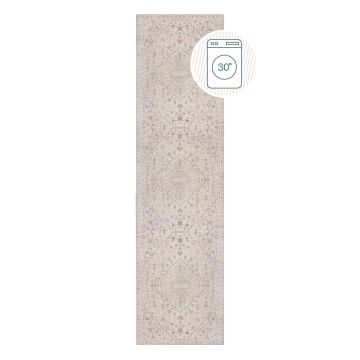 Covor tip traversă crem lavabil 60x230 cm Teo Traditional – Flair Rugs