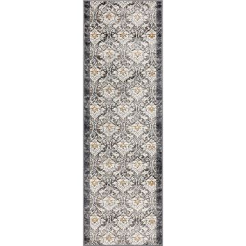 Covor tip traversă gri închis-fildeș 80x250 cm Soft Viskan – FD